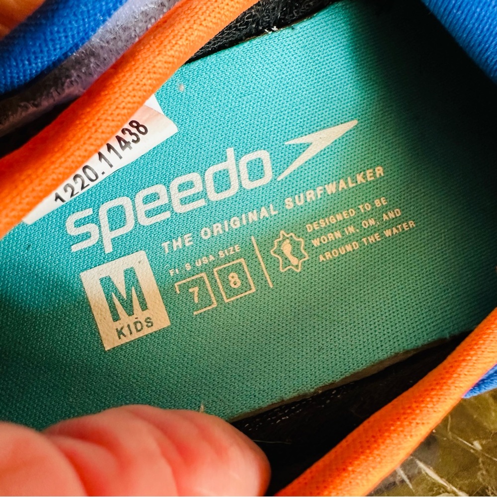 SPEEDO TODDLER HYBRID WATER SHOES SIZE MEDIUM BLUE NEOPRENE 7” LENGTH GREAT - Picture 7 of 12